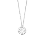 Gehämmerte Halskette 42 + 4 cm Silber rhodiniert