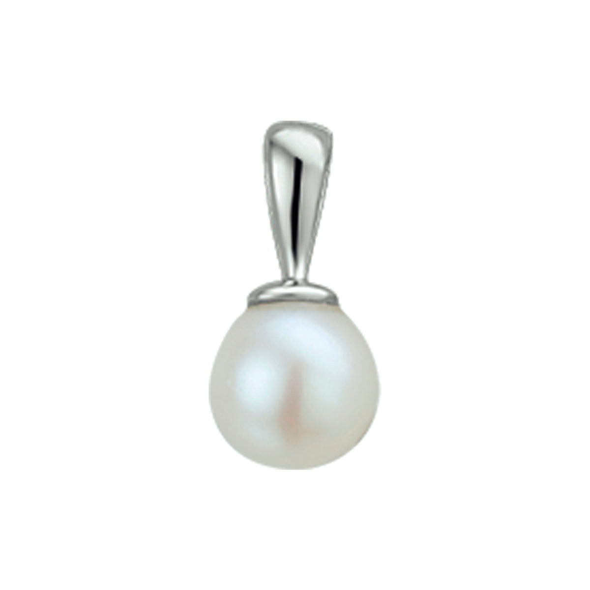 Anhänger Perle 12 mm 14K Weißgold