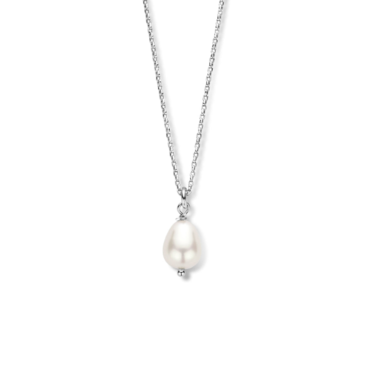 Halskette Perle 45 cm Silber rhodiniert