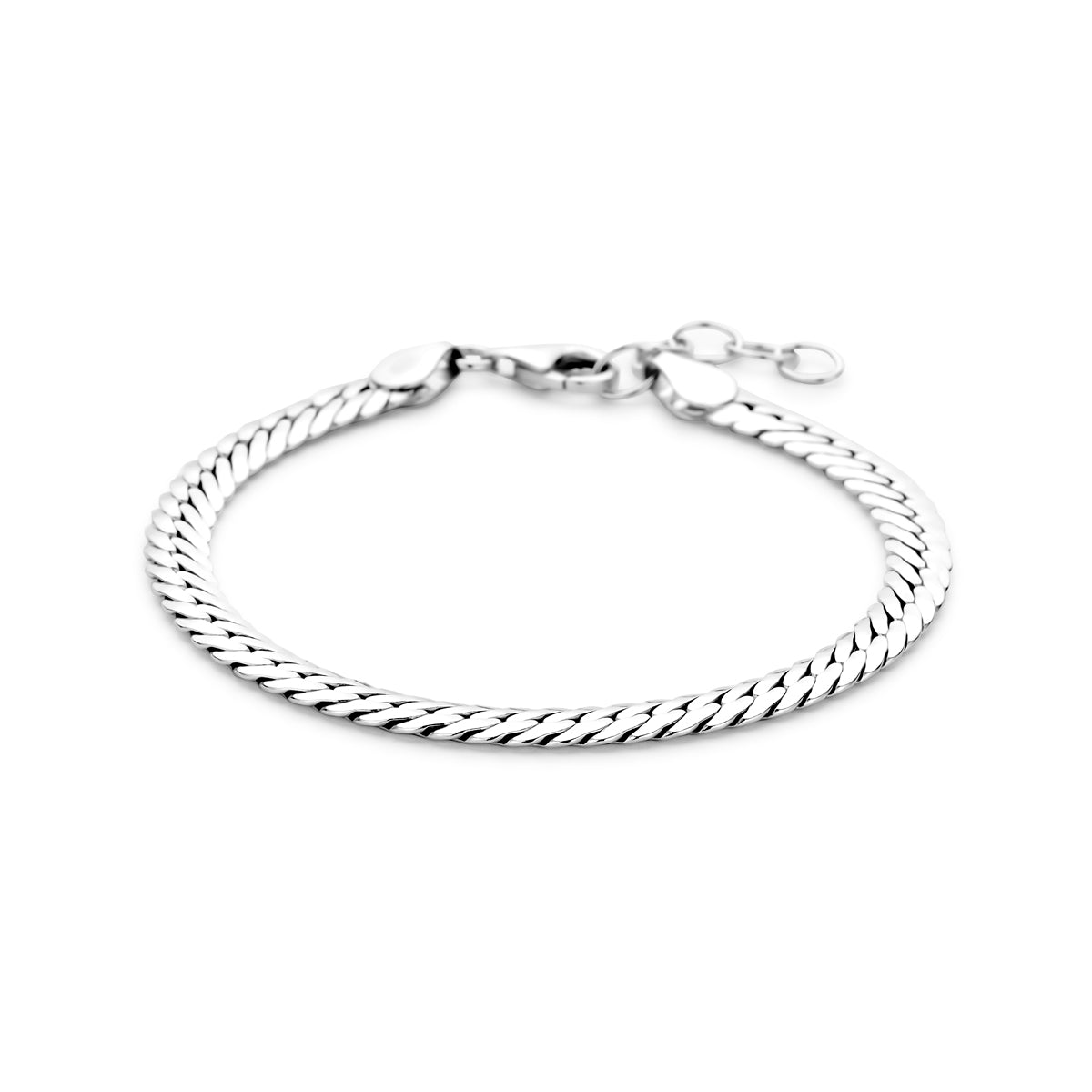 Armband Gourmette 5 mm 17 + 3 cm Silber rhodiniert