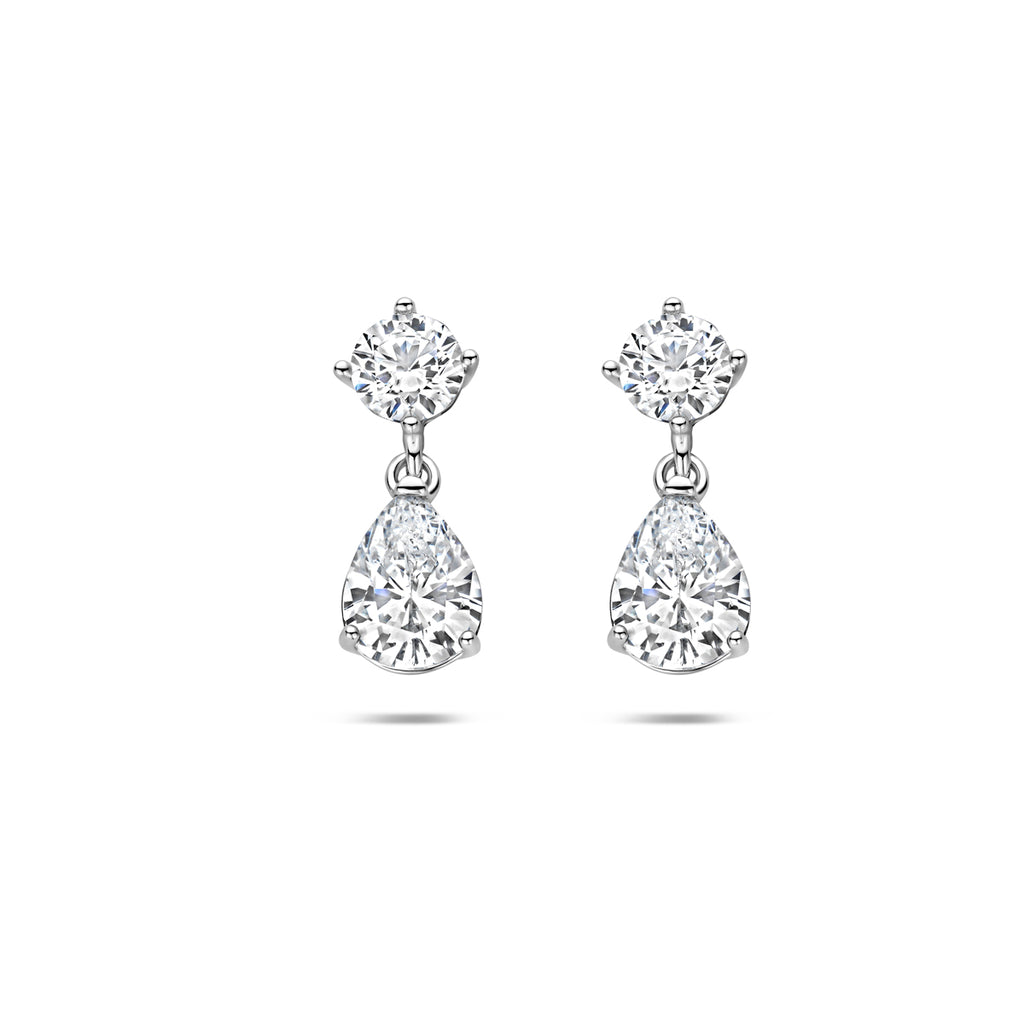 Ohrhänger Zirkonia 18,5 mm Silber rhodiniert