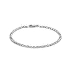 Armband Anker 3,8 mm 21 cm Silber weiß