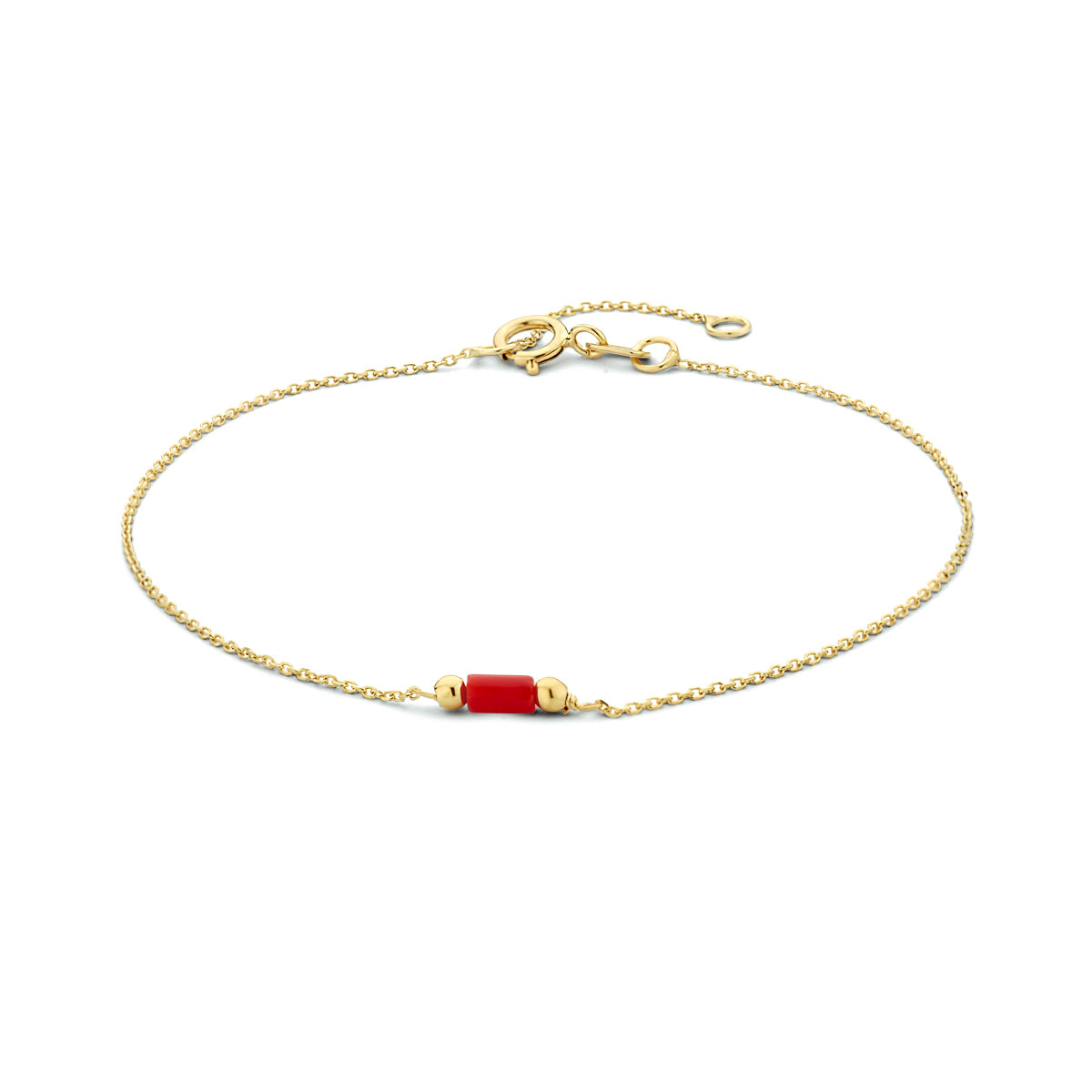 Armband Koralle 16 - 18 cm 14K Gelbgold
