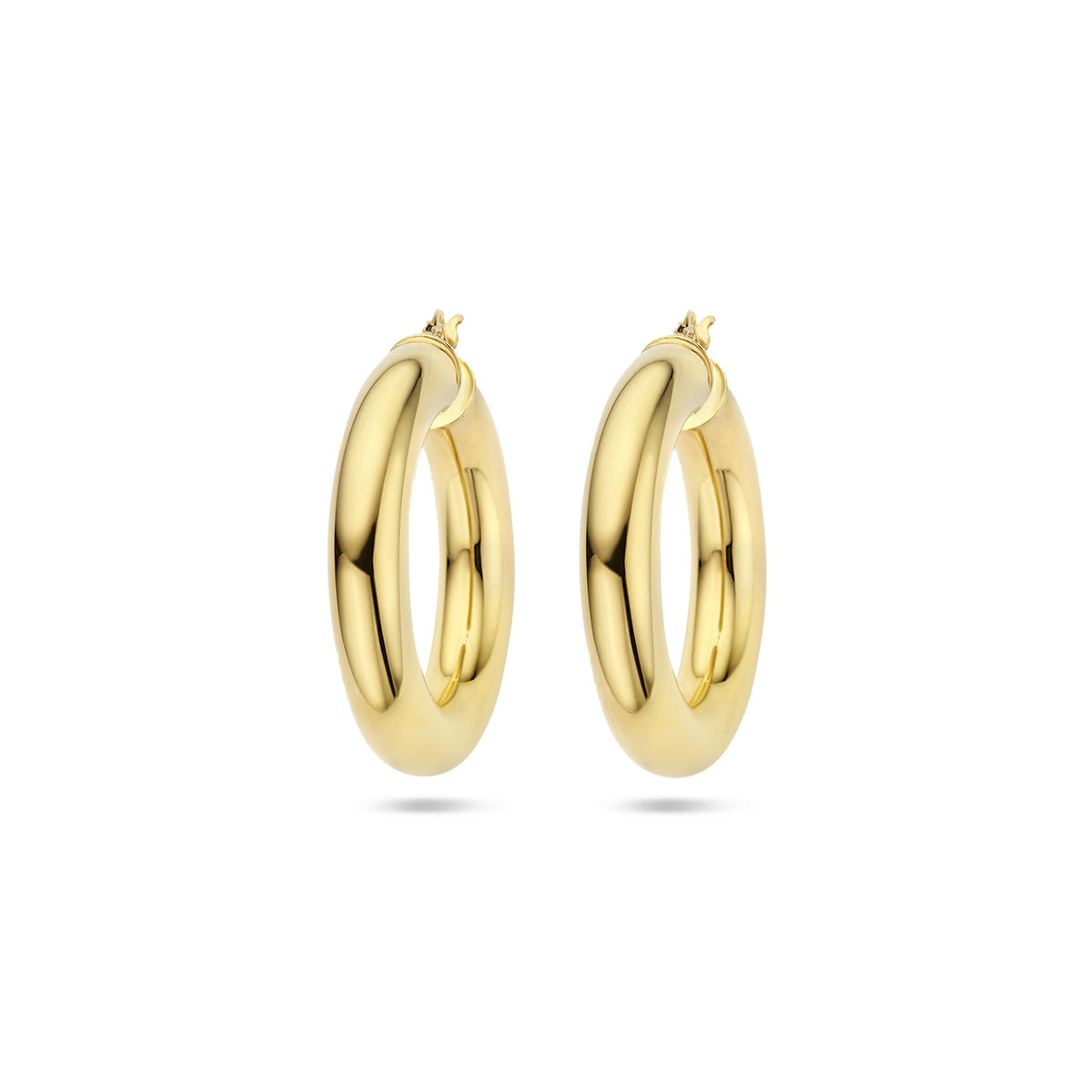 oorringen 6,0 mm ronde buis 1 micron zilver verguld (geel)