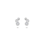 oorknoppen zirkonia zilver gerhodineerd
