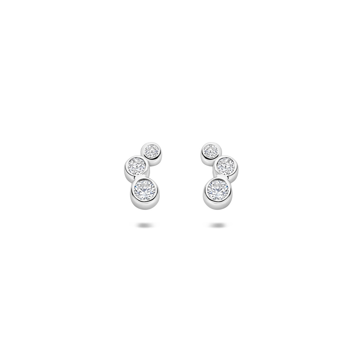 oorknoppen zirkonia zilver gerhodineerd