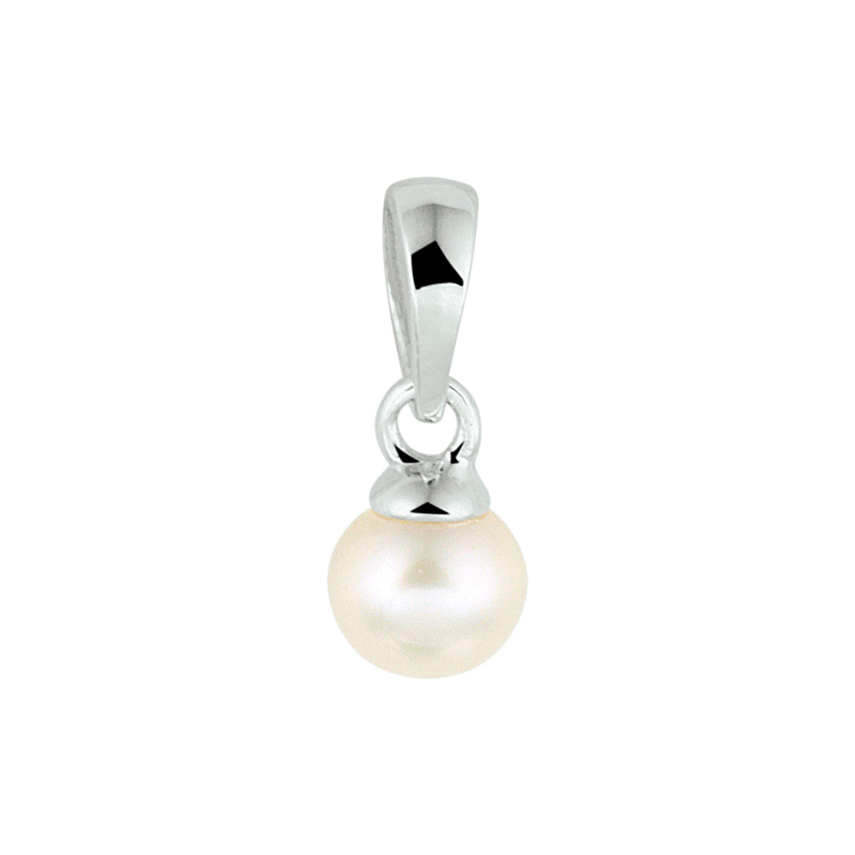 Anhänger Perle 11 mm rhodiniertes Silber