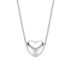 collier hartje 41 + 4 cm zilver gerhodineerd