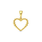 9k hanger hartje bolletjes 11,5 mm 9K geel - rondje,bolletje,ringetje,draad