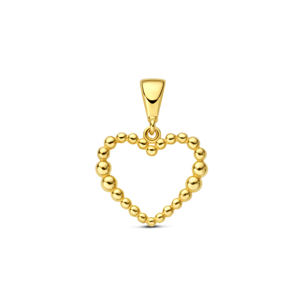 9k hanger hartje bolletjes 11,5 mm 9K geel - rondje,bolletje,ringetje,draad