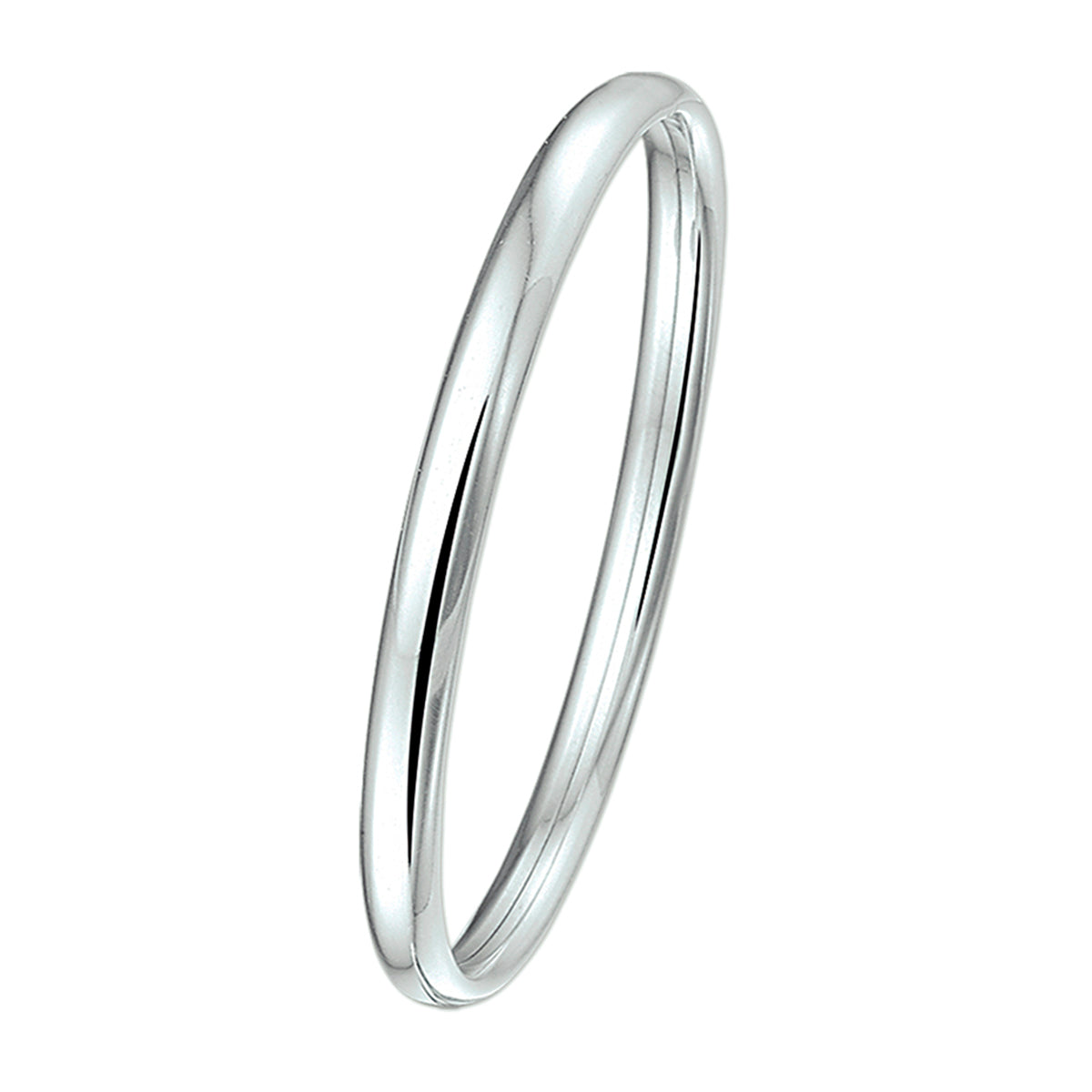 bangle dop 4 mm ovale buis zilver wit