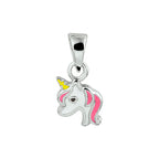 Anhänger Einhorn Emaille rhodiniertes Silber
