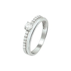 Ring Zirkonia Silber rhodiniert