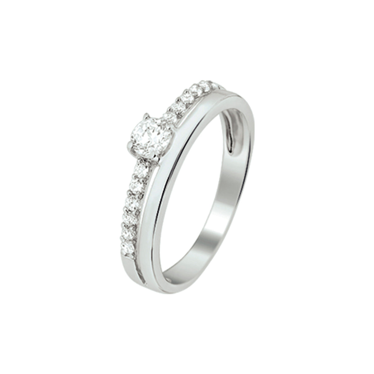 Ring Zirkonia Silber rhodiniert