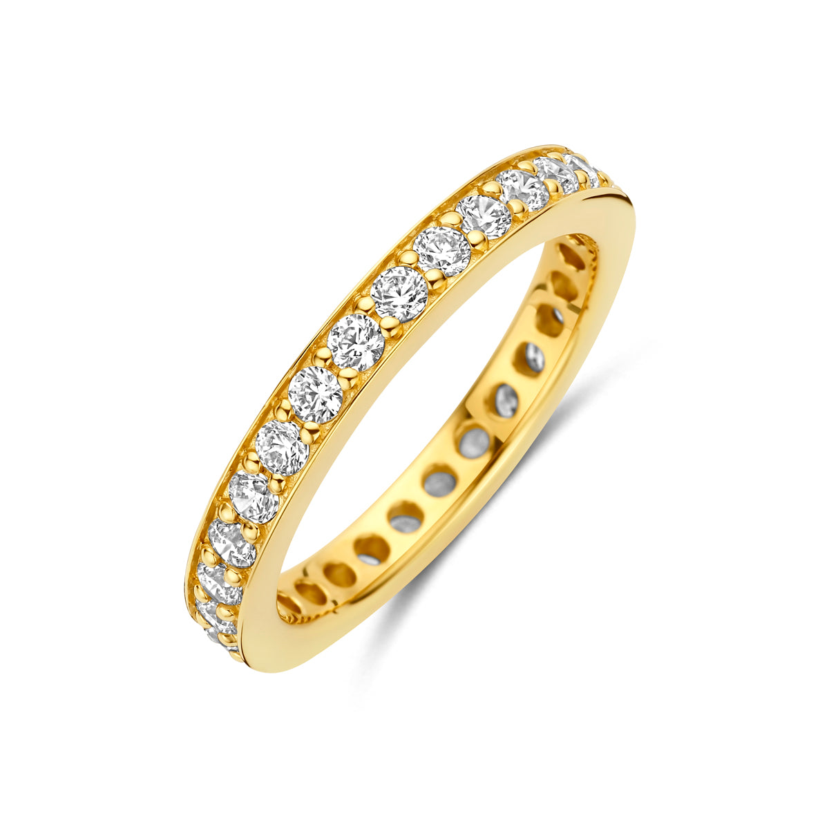 Ring Zirkonia 3 Mikron silbervergoldet (gelb)