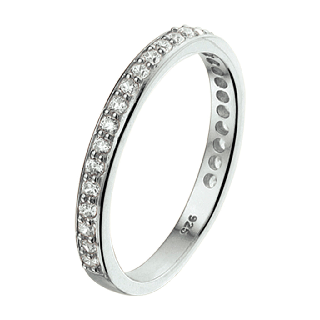 Zusatzring Zirkonia Silber rhodiniert