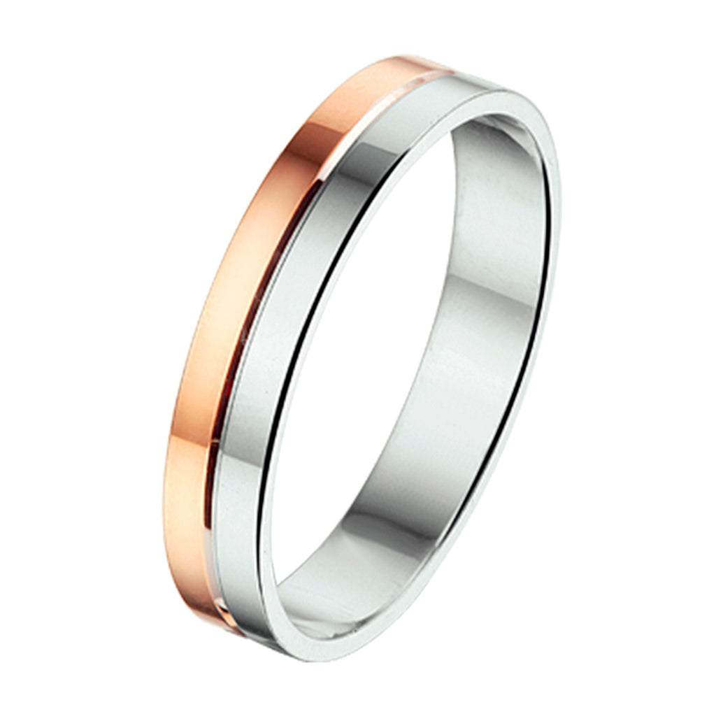 ring 4 mm zonder steen goud met zilver