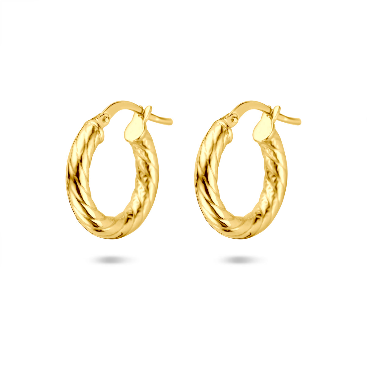 oorringen buis 3 mm Silgold (geel met zilverkern)