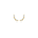 oorknoppen zirkonia 9,5 mm 1 micron zilver verguld (geel)