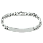 graveerarmband gourmette 6 zijdes geslepen plaat 7,0 mm 20,5 cm zilver gerhodineerd