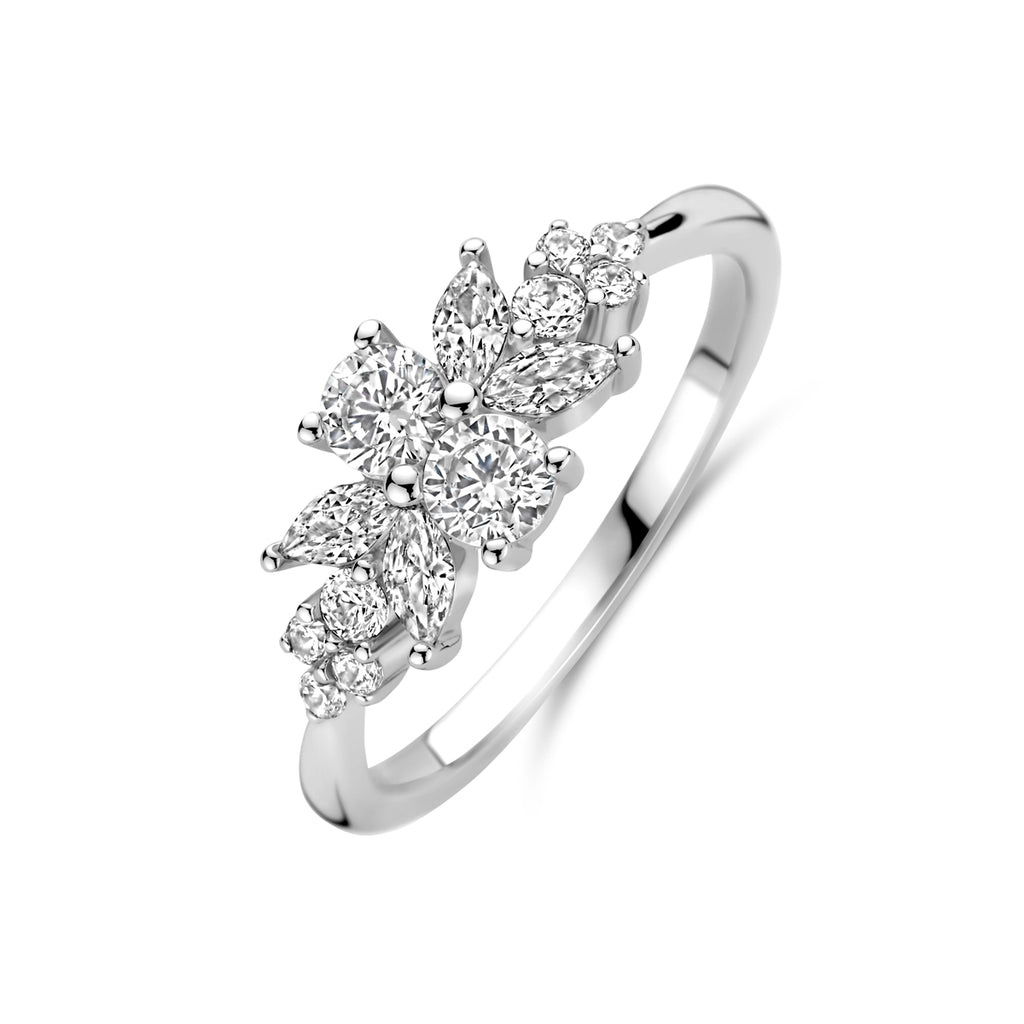 ring zirkonia zilver gerhodineerd