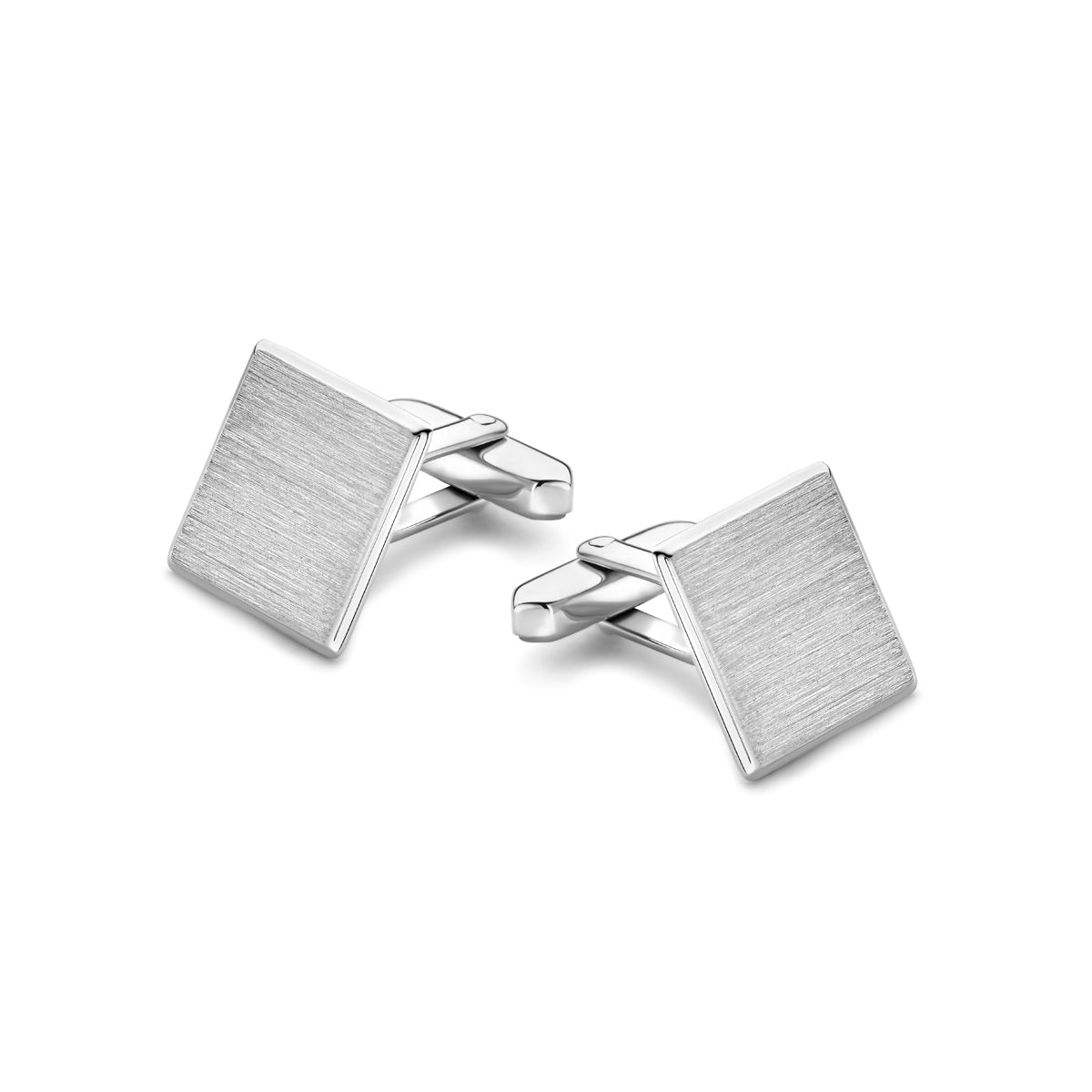Manschettenknöpfe poliert/matt 16 mm Silber rhodiniert