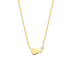 Halskette Herz Diamant 0.02ct H SI 40 + 4 cm 14K Gelbgold