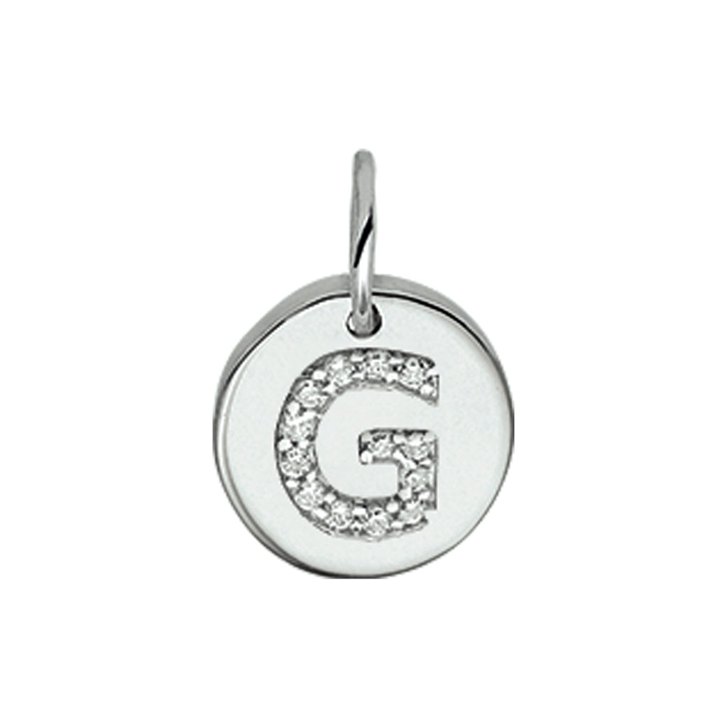 hanger letter m zirkonia zilver gerhodineerd