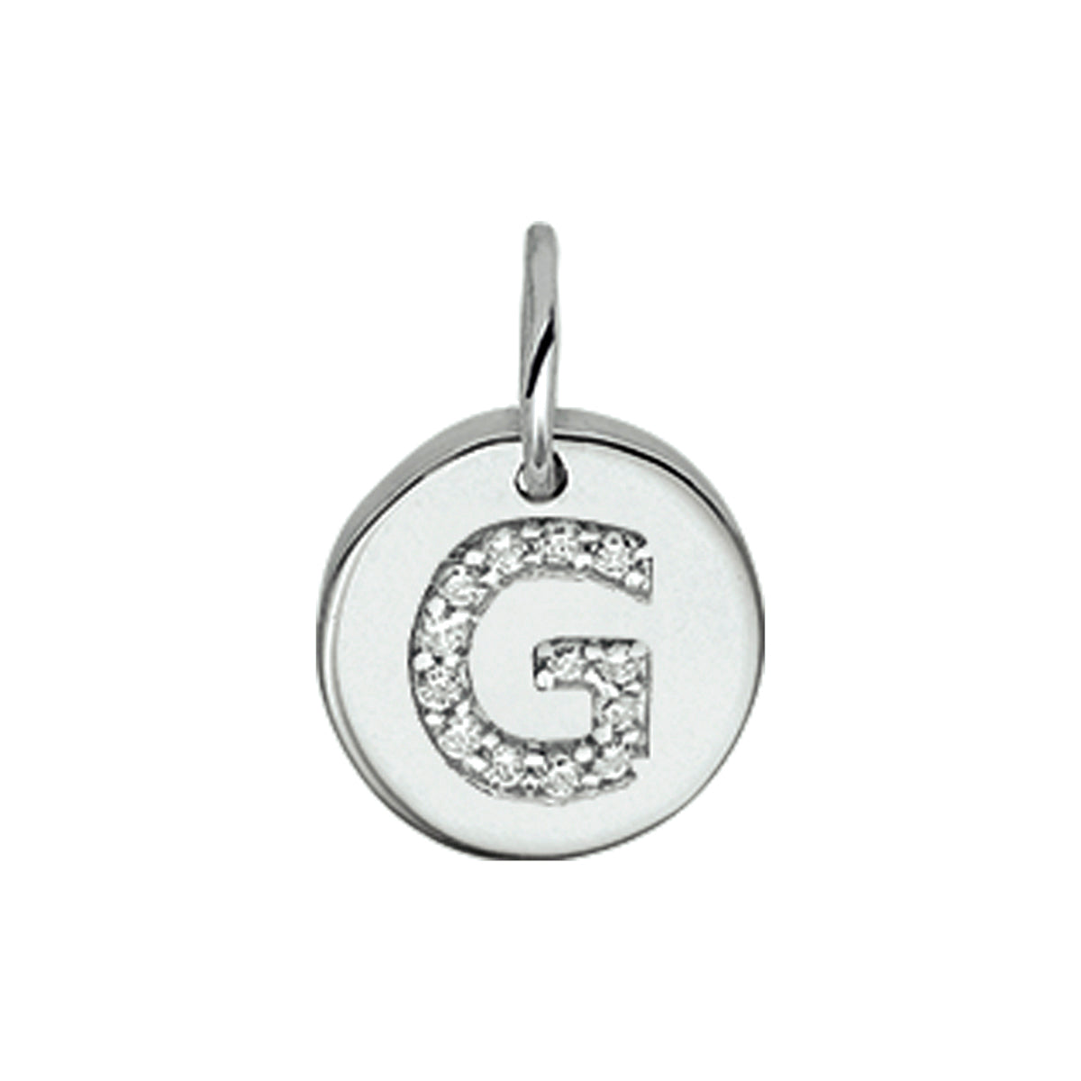 hanger letter m zirkonia zilver gerhodineerd