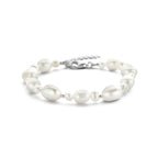 armband parels 17 + 3 cm zilver gerhodineerd