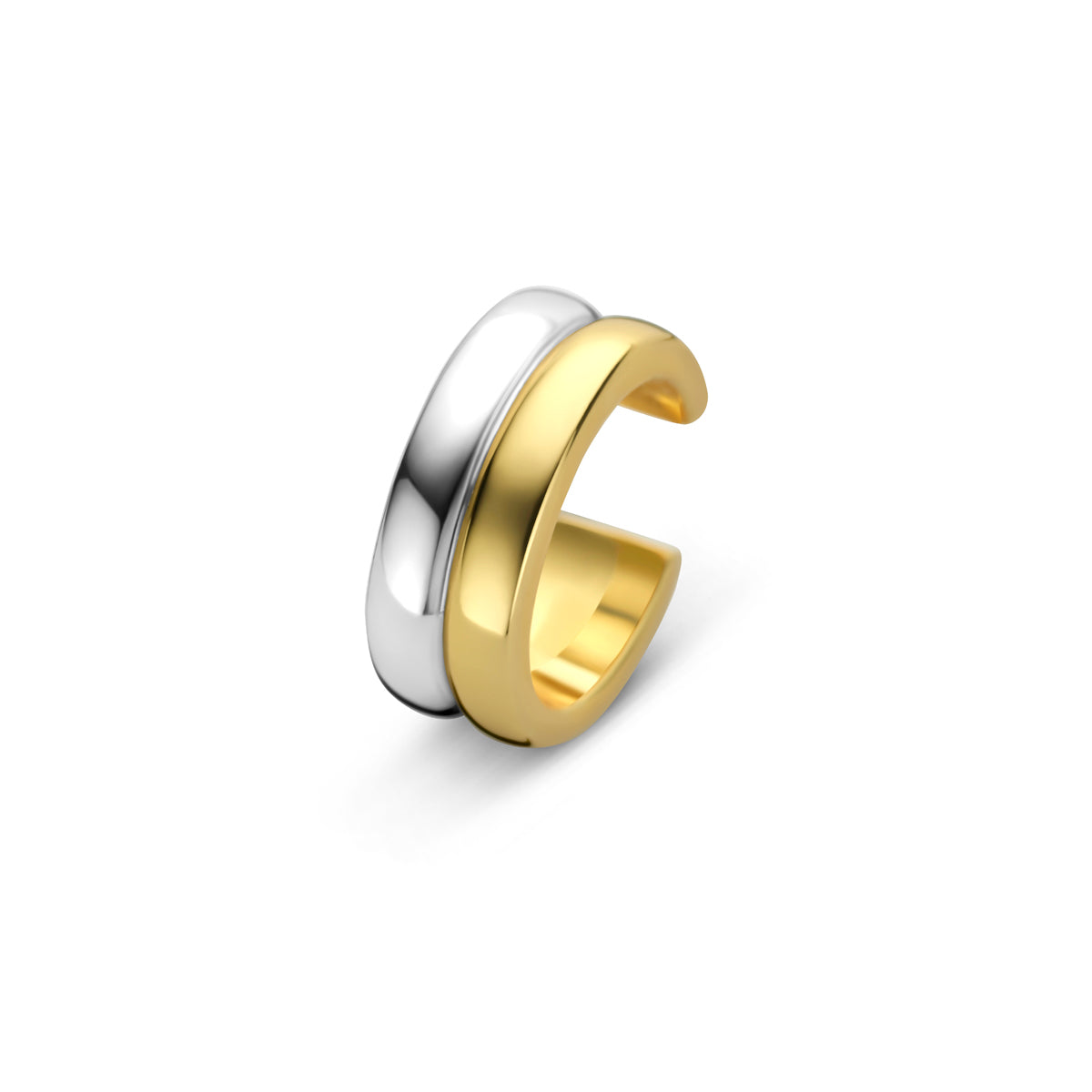 ear cuff 12 mm 1 micron zilver verguld (geel/rhodium)
