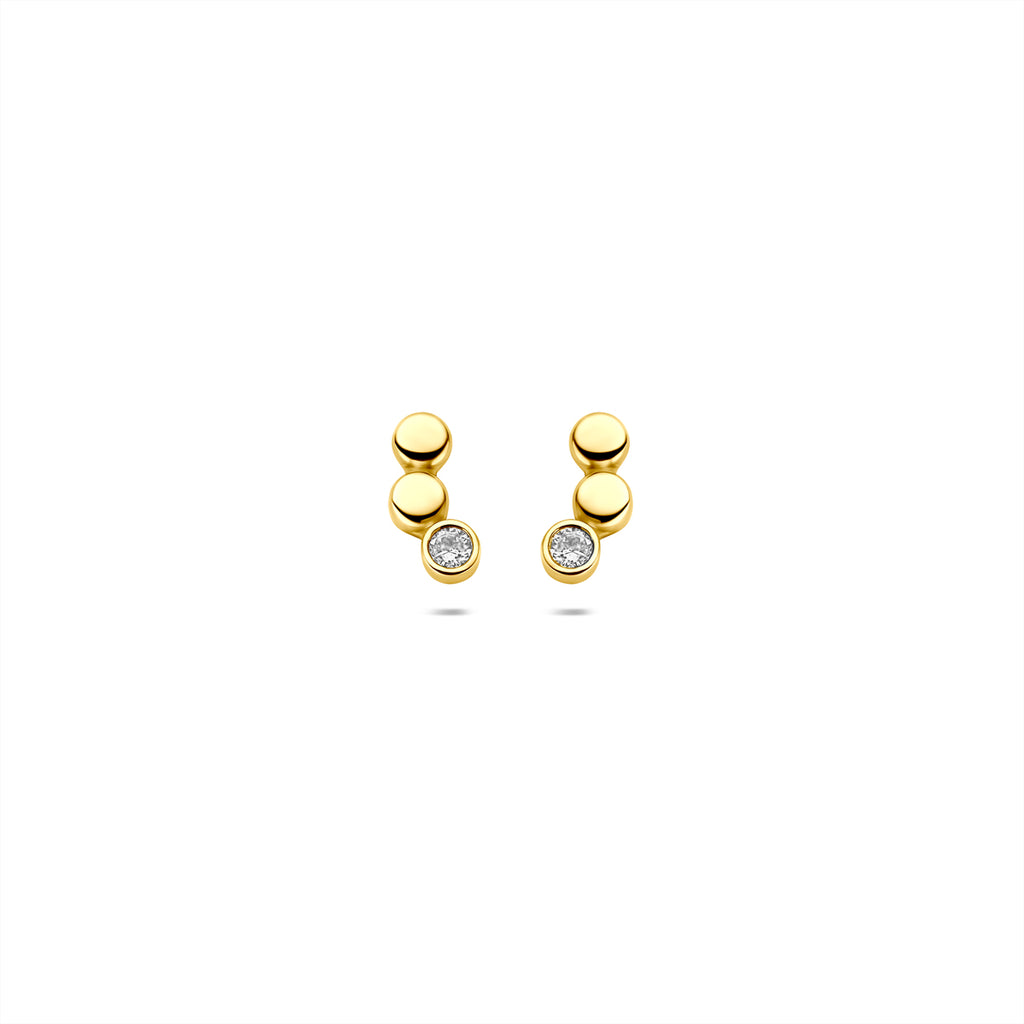 9K Ohrstecker Zirkonia 8,5 mm 9K Gelb