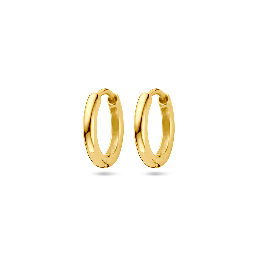 klapoorringen 13 mm 1 micron zilver verguld (geel)