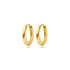 klapoorringen 13 mm 1 micron zilver verguld (geel)