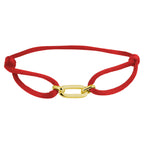Armband Satin rot 13 - 26 cm vergoldet (mit Gummi/Nylon/Leder)