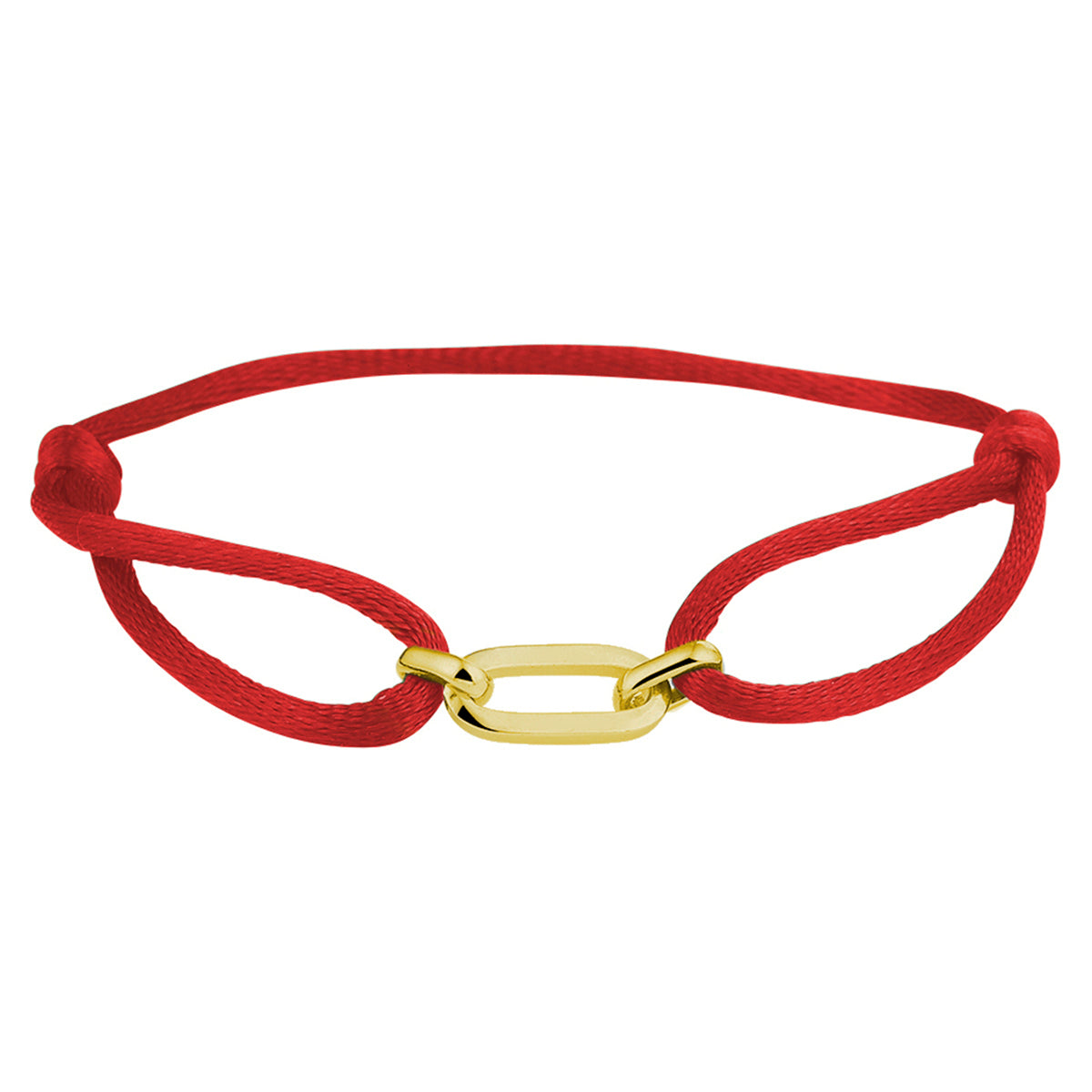 Armband Satin rot 13 - 26 cm vergoldet (mit Gummi/Nylon/Leder)