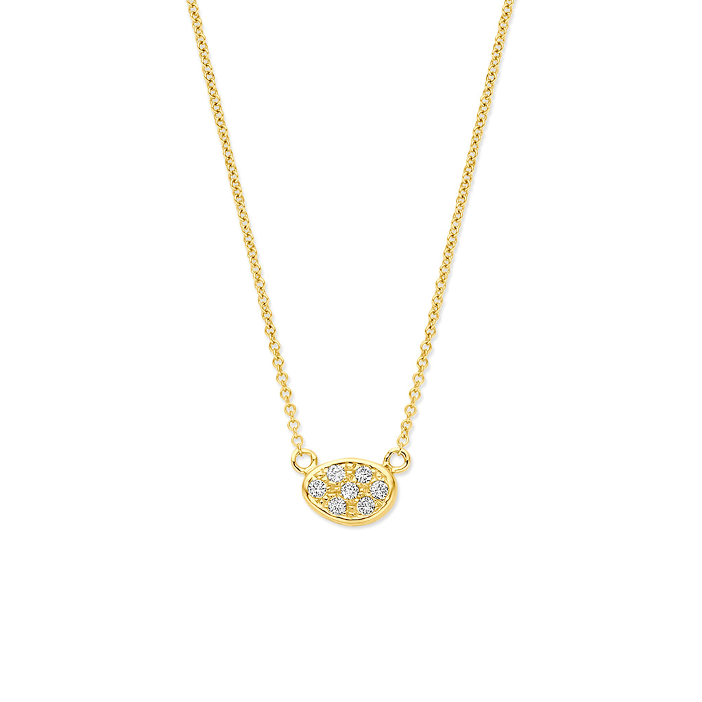 collier diamant 0.07ct h si 41 - 43 - 45 cm 14K geelgoud