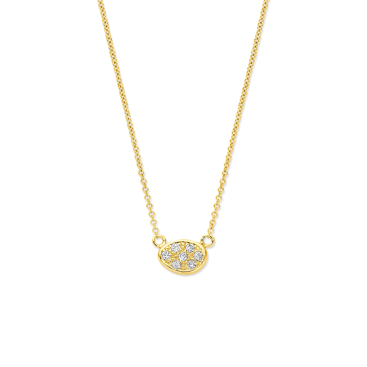 collier diamant 0.07ct h si 41 - 43 - 45 cm 14K geelgoud