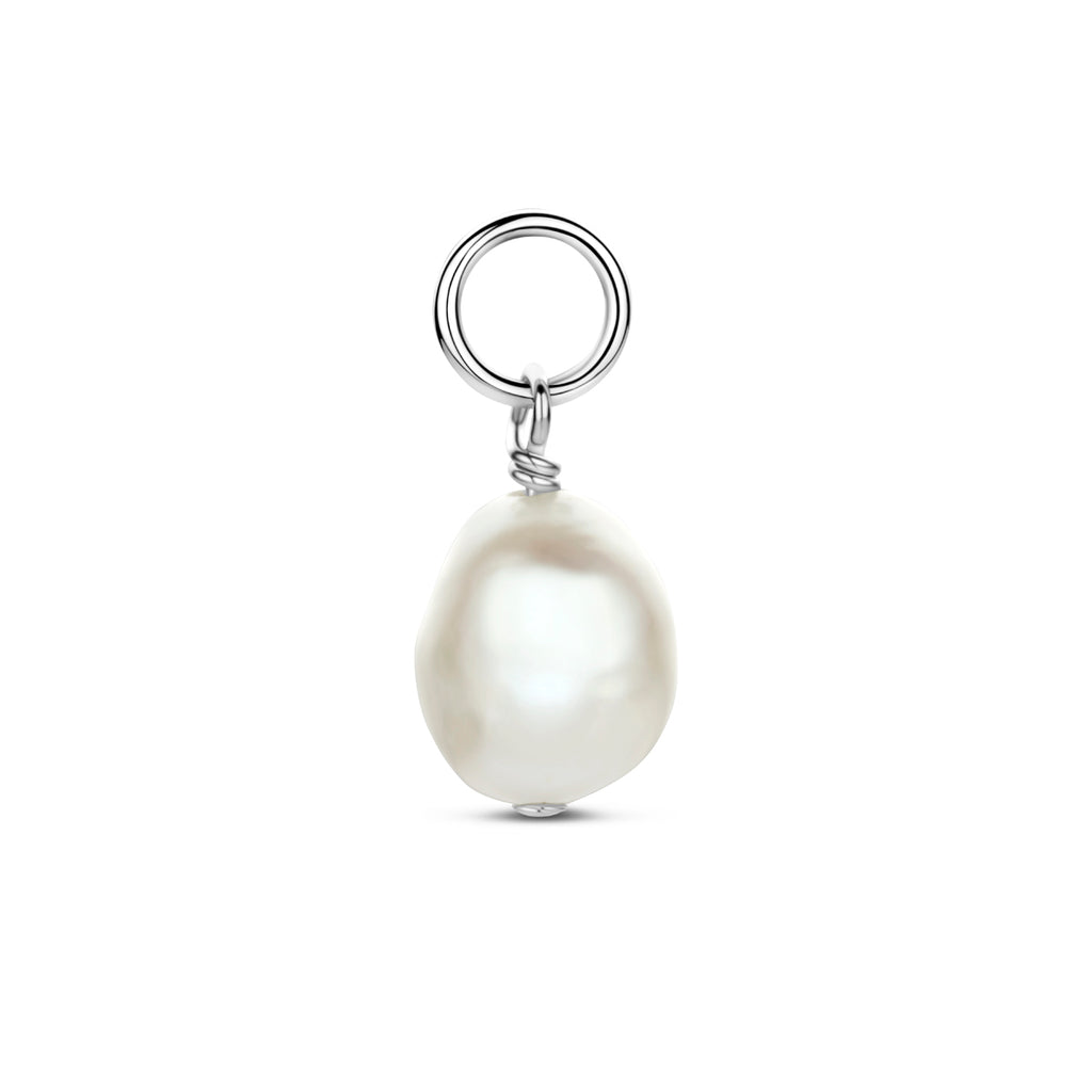 oorringhanger parel 10 mm zilver gerhodineerd