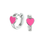klapoorringen hart emaille zilver gerhodineerd