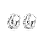 oorringen gedraaid 16,5 mm zilver gerhodineerd