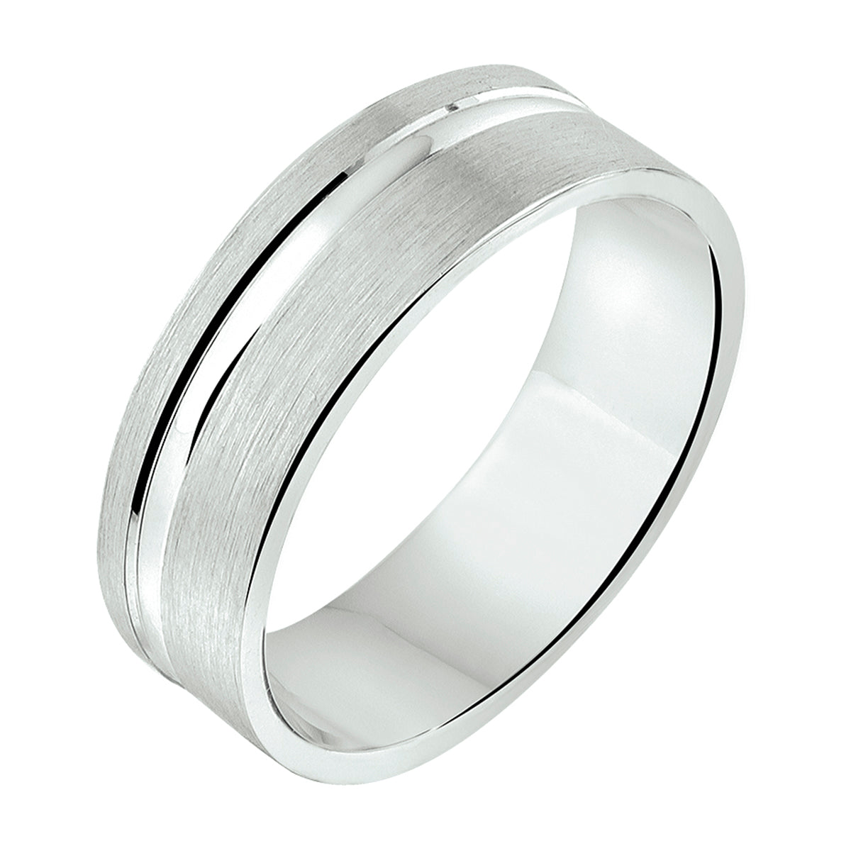 ring a111 - 6,5 mm - zonder cz zilver gerhodineerd
