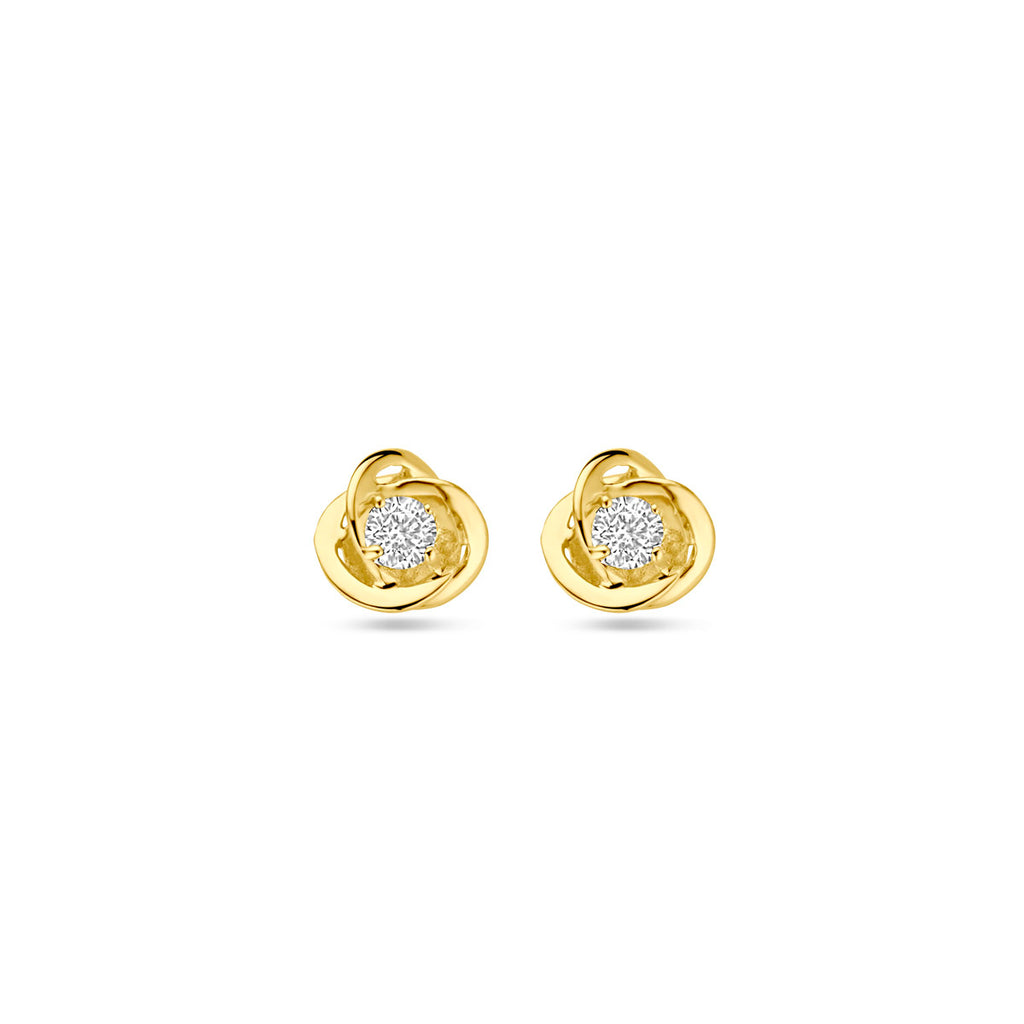 9K Ohrstecker Zirkonia Blume 7 mm 9K gelb