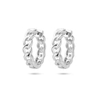 klapoorringen schakelmotief 18 mm zilver gerhodineerd