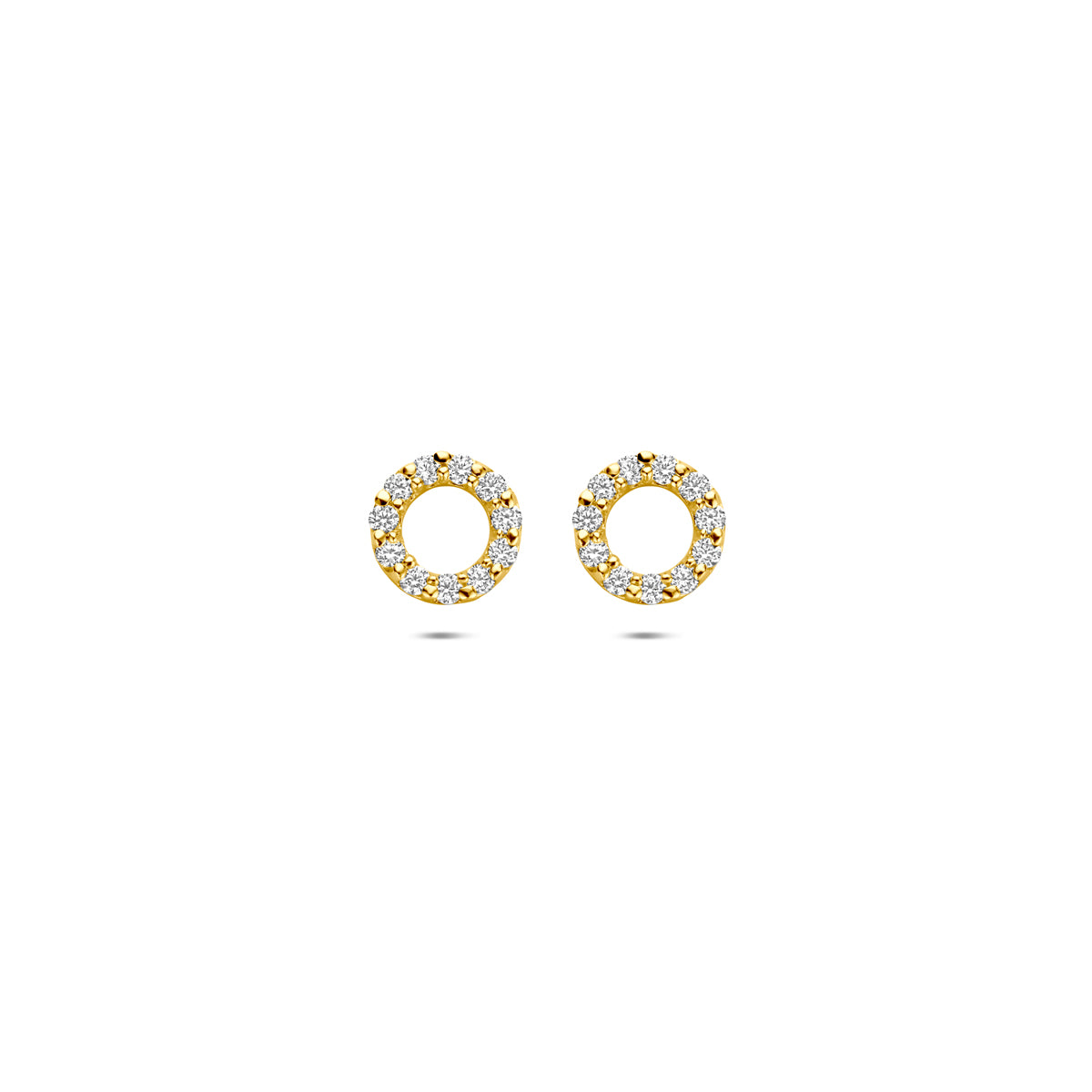 Ohrstecker Zirkonia 6,5 mm 14K Gelbgold