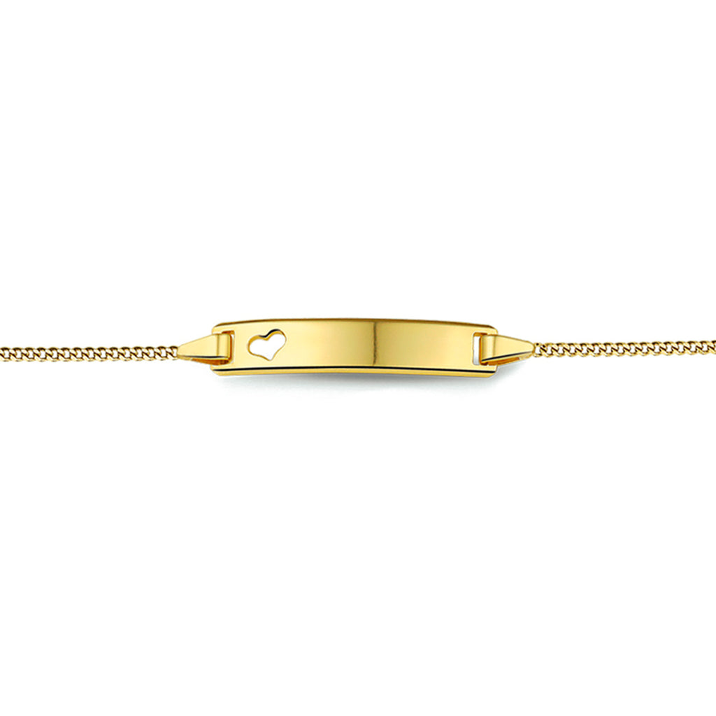 9k graveerarmband hart plaat 5,0 mm 9K geel