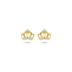 oorknoppen kroon zirkonia  6,5 mm 1 micron zilver verguld (geel)