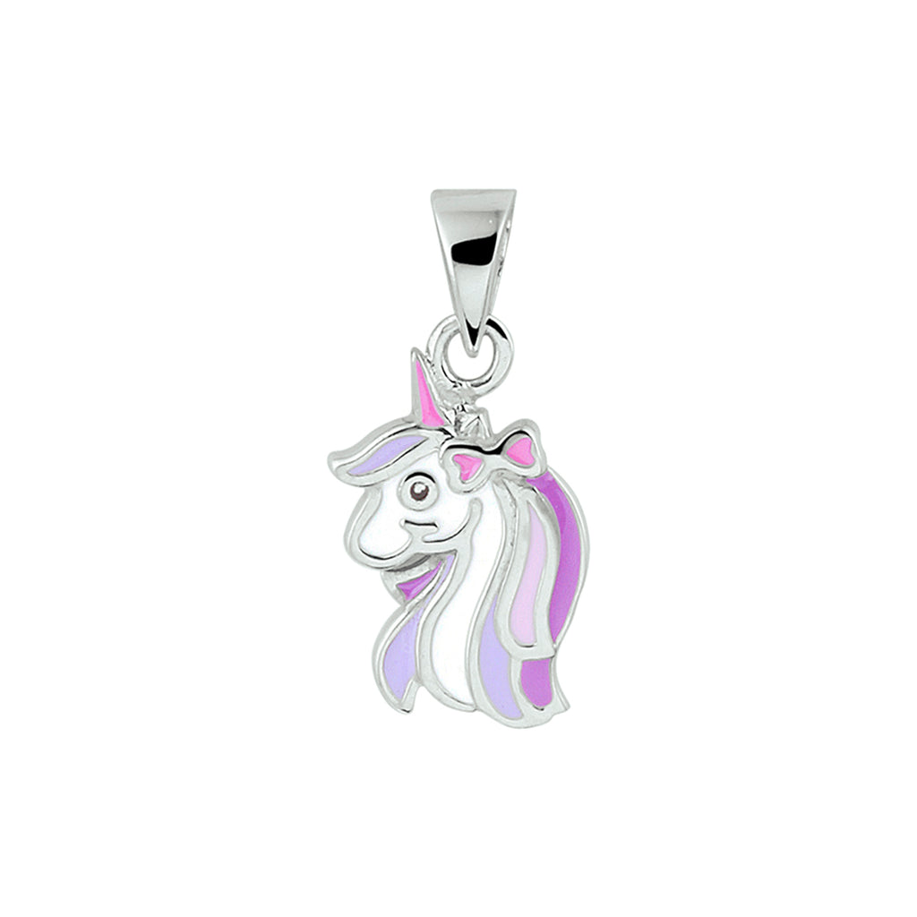 Anhänger Emaille Einhorn Silber rhodiniert