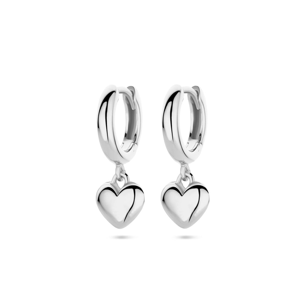 Klappcreolen Herz 18 mm rhodiniertes Silber