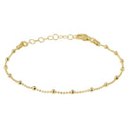 Armband Kugeln 2,0 mm 16 + 3 cm 3 Micron Silber vergoldet (gelb)